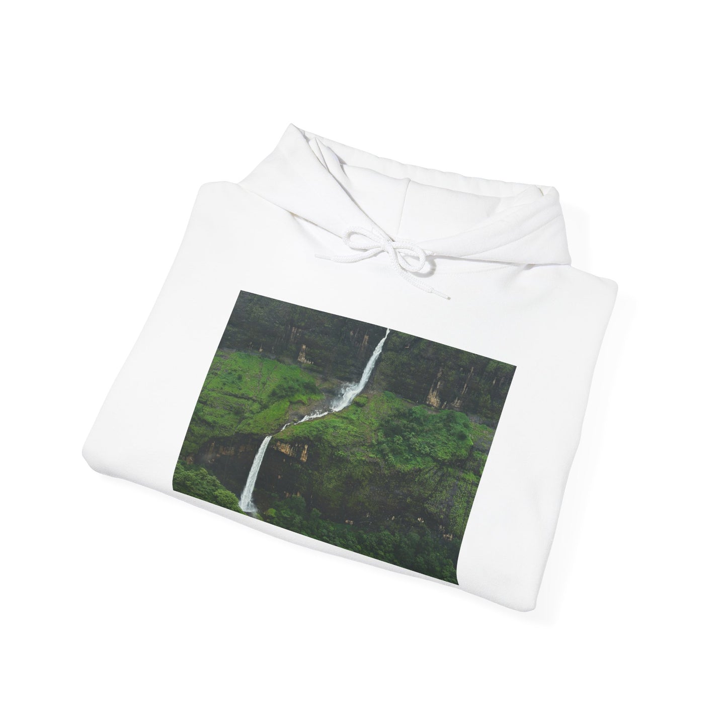 Waterfall Photo Hoodie — Scenic Nature Landscape Sweatshirt