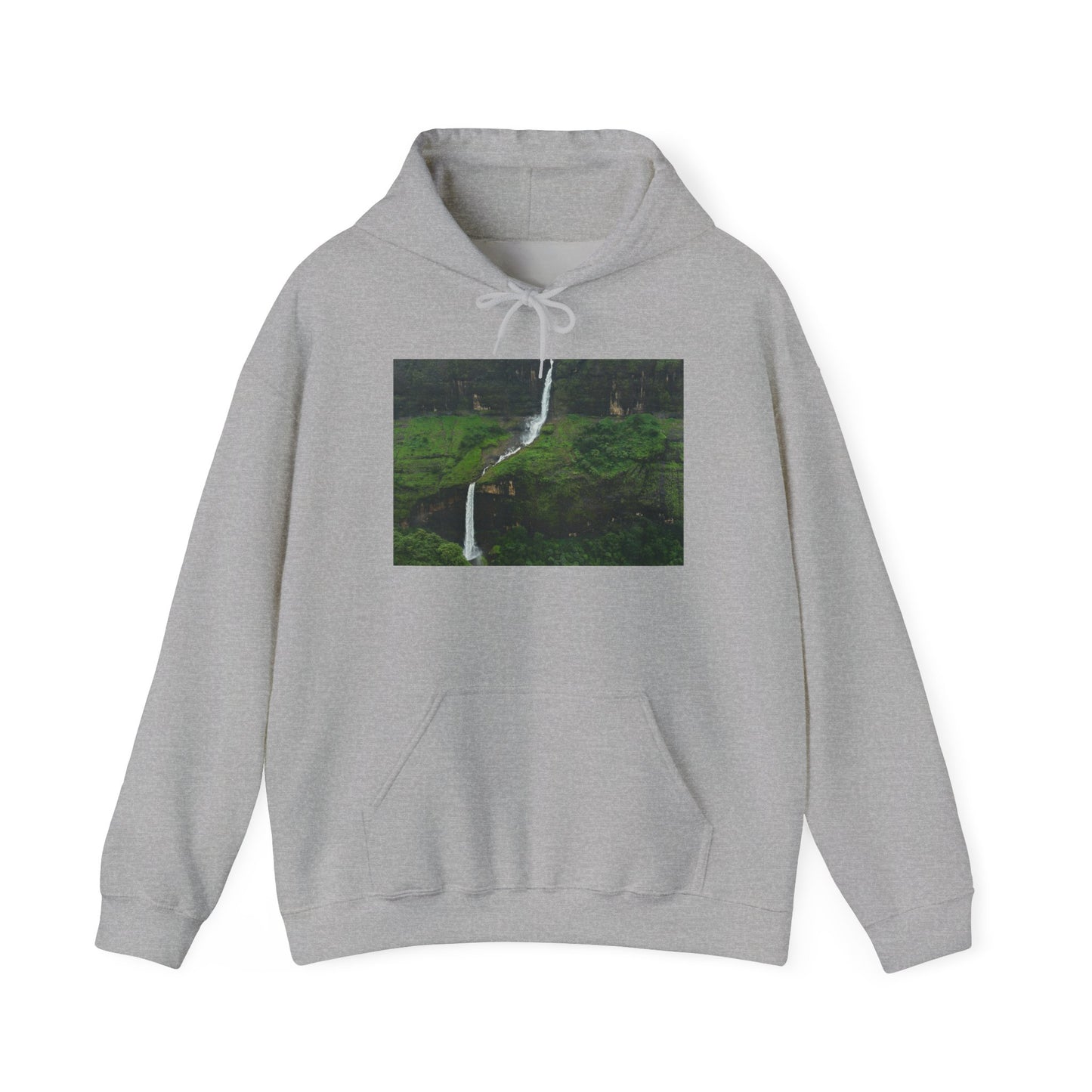 Waterfall Photo Hoodie — Scenic Nature Landscape Sweatshirt