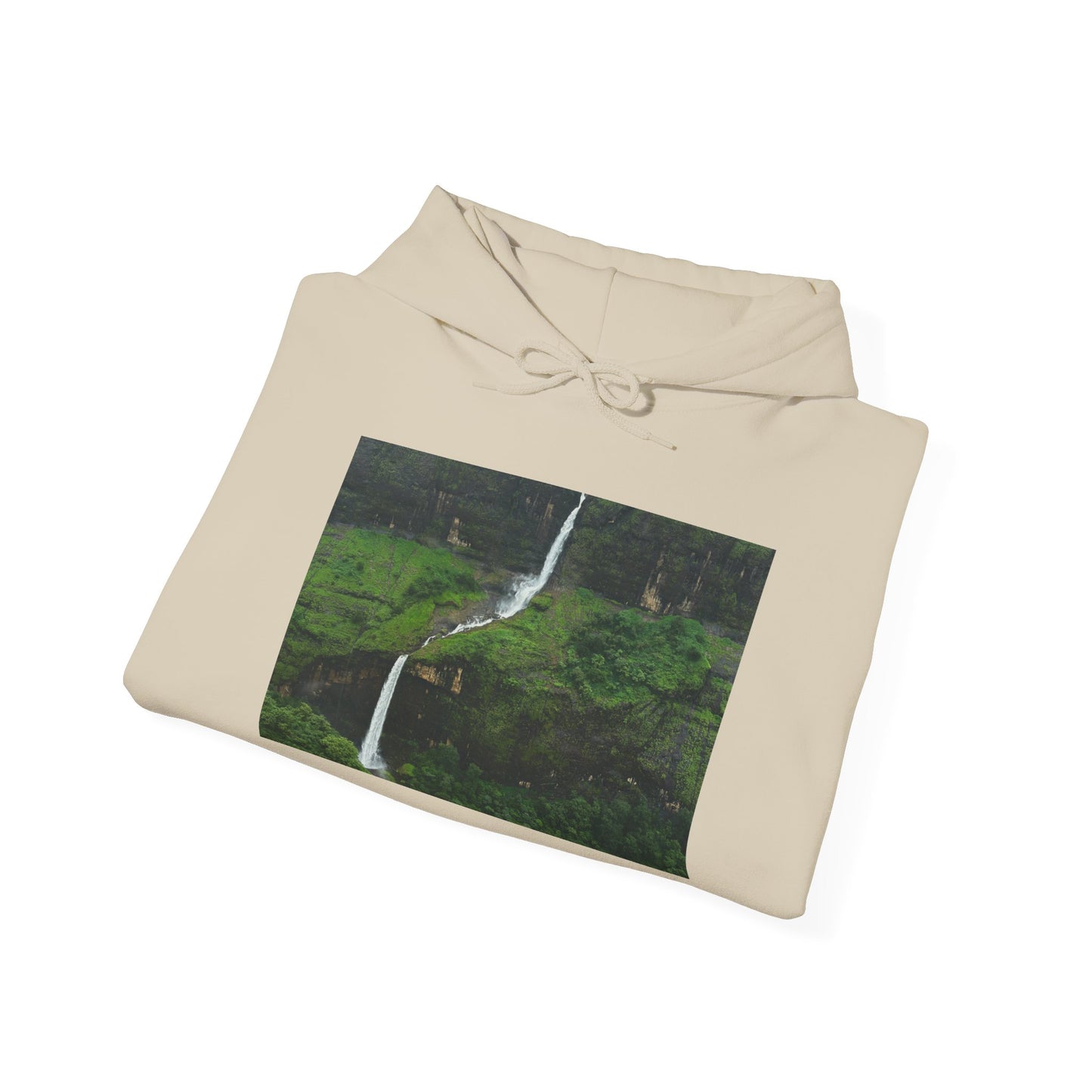 Waterfall Photo Hoodie — Scenic Nature Landscape Sweatshirt