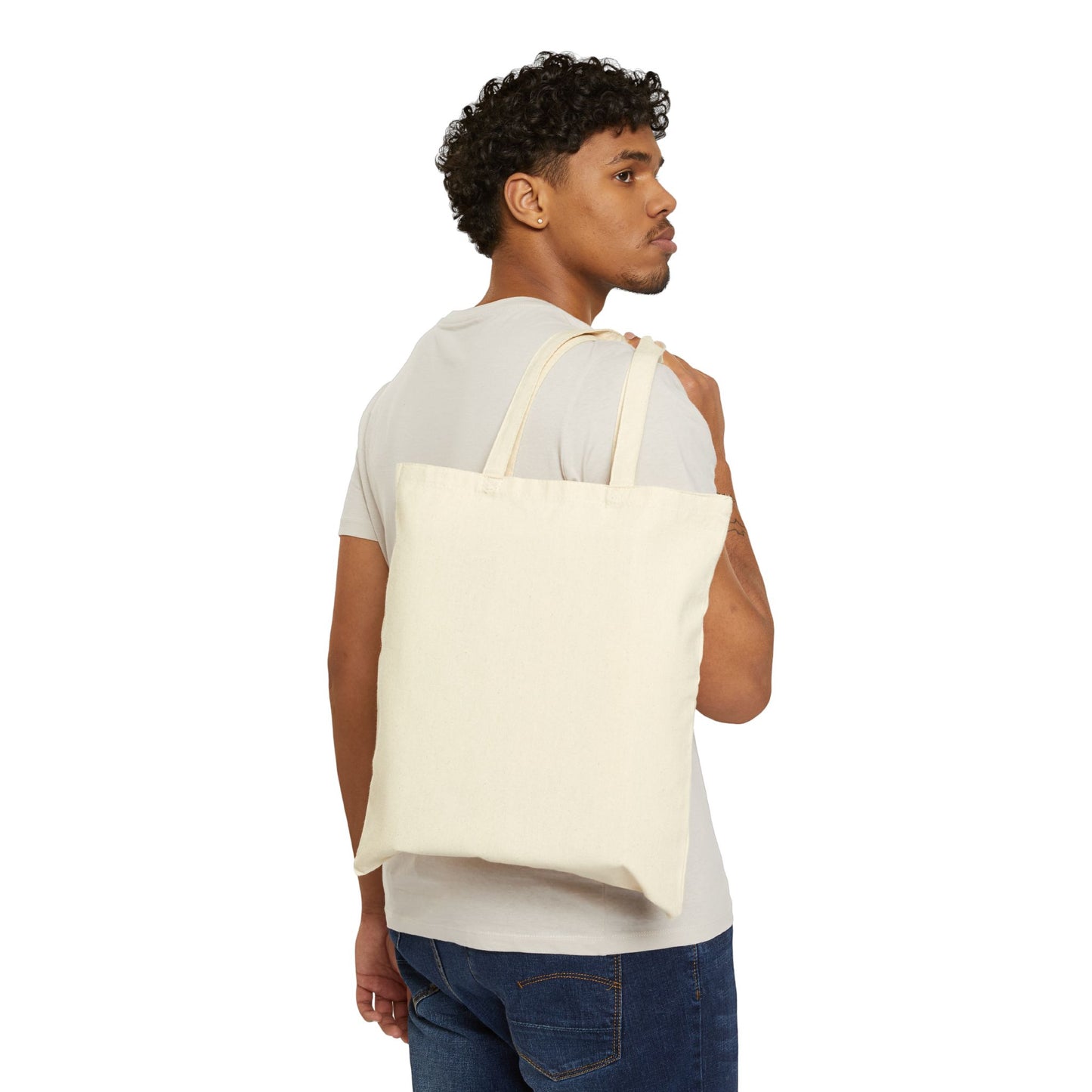 Tote Bag — Waterfall Scenic Canvas Tote with Hindi Nature Quote